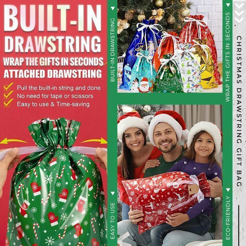 Christmas Drawstring Gift Bags